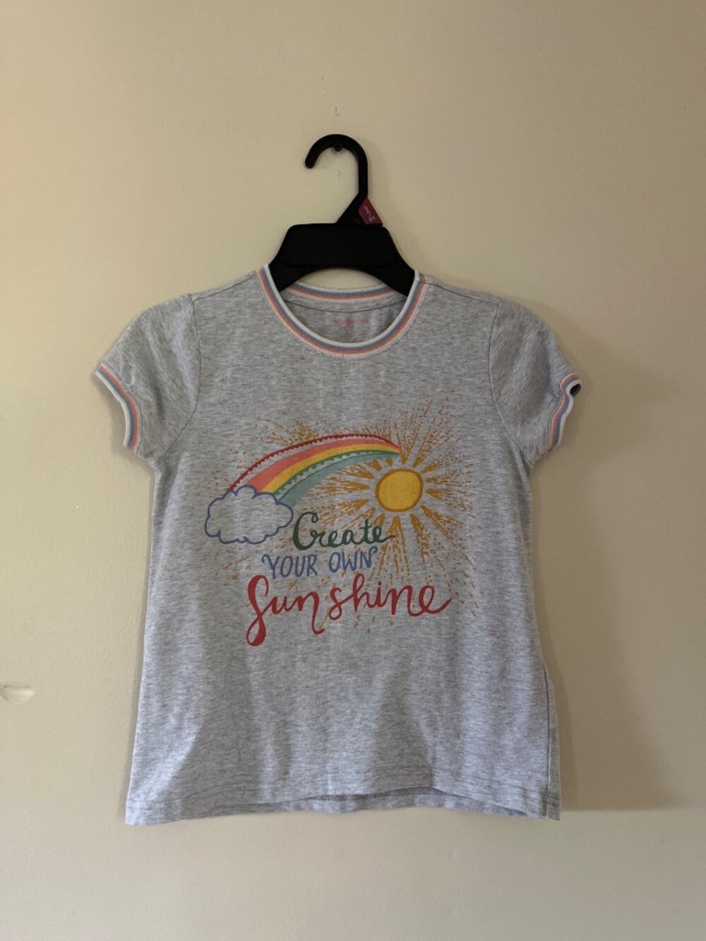 Matilda Jane Girls Size 8 Gray Dream Chasers Create Your Own Sunshine T-Shirt
